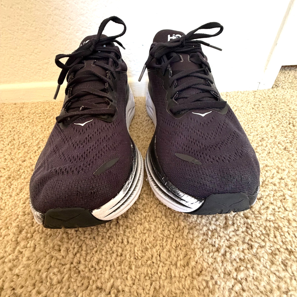 Hoka Bondi 8 Wide Black White Men's Road Running Shoes Sneakers 1123202-BWHT